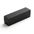 Minimalist black rectangular box on white surface Royalty Free Stock Photo