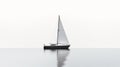 Minimalist Black Sail Boat On Calm Water