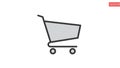 Minimalist black shopping cart icon isolated on white background for retail and ecommerce vector design elements Royalty Free Stock Photo