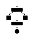 Algorithm Flowchart Symbol Silhouette Minimalist Process Diagram Icon Isolated on White Royalty Free Stock Photo