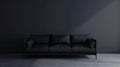 Minimalist Black Sofa Interior Royalty Free Stock Photo