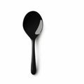 Minimalist Black Spoon Silhouette On White Background Royalty Free Stock Photo