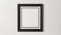 Minimalist Black Square Picture Frame Mockup on White Wall Royalty Free Stock Photo