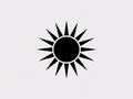 Minimalist Black Sun Icon on White Background Royalty Free Stock Photo