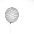 Minimalist black and white balloon with subtle wavy pattern floats against a bright white background Royalty Free Stock Photo