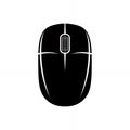 Minimalist Black and White Computer Mouse Vector Icon Royalty Free Stock Photo