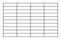 Minimalist Black and White Grid Table with Bold Lines and Empty Rectangular Cells