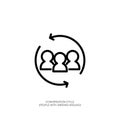 Conversation Cycle Icon: Three People in a Circular Flow Royalty Free Stock Photo