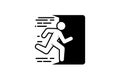 Running Man Icon Exiting Door Royalty Free Stock Photo