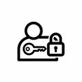 User Account Security Icon with Key and Padlock Royalty Free Stock Photo