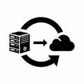 Server to Cloud Data Transfer Icon Royalty Free Stock Photo
