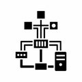 Network System Architecture and Data Flow Icon Royalty Free Stock Photo