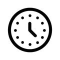 Simple Outline Clock Time Icon Shows Five Oclock Design Element Royalty Free Stock Photo