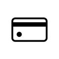 Simple Black and White Icon of a Credit Card Keywords: credit card, debit card, payment, money, finance, banking, transaction, Royalty Free Stock Photo