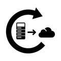 Server to Cloud Data Migration and Synchronization Icon Royalty Free Stock Photo