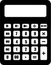 Black and White Calculator Icon Royalty Free Stock Photo