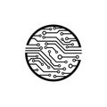 Circuit Board Circle Icon Royalty Free Stock Photo