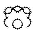 Stylized black and white illustration of a crown of thorns symbol on a white background Royalty Free Stock Photo