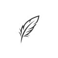 The feather is stylized with clean, smooth lines and features Royalty Free Stock Photo