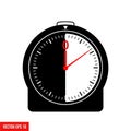Minimalist Black and White Kitchen Timer Icon with Red Hands Royalty Free Stock Photo