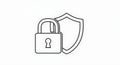 Security Icon: Padlock and Shield Royalty Free Stock Photo