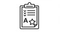 Evaluation Clipboard with A Grade and Star Icon Royalty Free Stock Photo