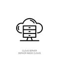 Cloud Server Icon - Server Inside Cloud Royalty Free Stock Photo