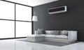 Minimalist black and white living room Royalty Free Stock Photo