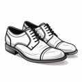 Minimalist Black And White Men\'s Shoes Illustration