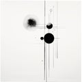 Minimalist Black And White Painting With Circles And Blobs