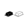 Minimalist black and white rectangular block icon set isolated for graphic design and user interface elements Royalty Free Stock Photo