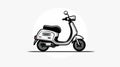Minimalist Black And White Scooter Icon On White Background