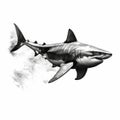 Minimalist Black And White Shark Art