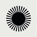 Minimalist Black And White Striped Circle Design For Punk Record