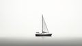 Minimalist Yacht Illustration With Danish Design And Realistic Usage Of Light