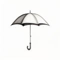 Minimalist Black And White Umbrella Drawing With Realistic Light And Color