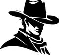 Cowboy - minimalist and simple silhouette - vector illustration Royalty Free Stock Photo