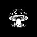 Mushroom - black and white vector illustration Royalty Free Stock Photo