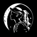 Softball - black and white isolated icon - vector illustration Royalty Free Stock Photo