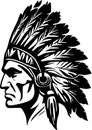 Chiefs - black and white isolated icon - vector illustration Royalty Free Stock Photo