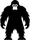 Bigfoot - black and white isolated icon - vector illustration Royalty Free Stock Photo