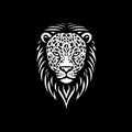 Leopard - black and white isolated icon - vector illustration Royalty Free Stock Photo