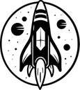 Rocket - minimalist and flat logo - vector illustration Royalty Free Stock Photo