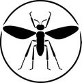 Mosquito - black and white vector illustration Royalty Free Stock Photo