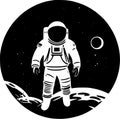Astronaut - minimalist and flat logo - vector illustration