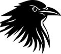 Crow - black and white isolated icon - vector illustration Royalty Free Stock Photo