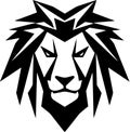 Lion - black and white vector illustration Royalty Free Stock Photo