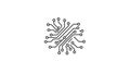 Digital Circuit Board Network Icon Royalty Free Stock Photo