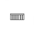 Minimalist black and white vector illustration of a horizontal barcode with several Royalty Free Stock Photo