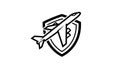 Travel Insurance and Aviation Security Logo Royalty Free Stock Photo